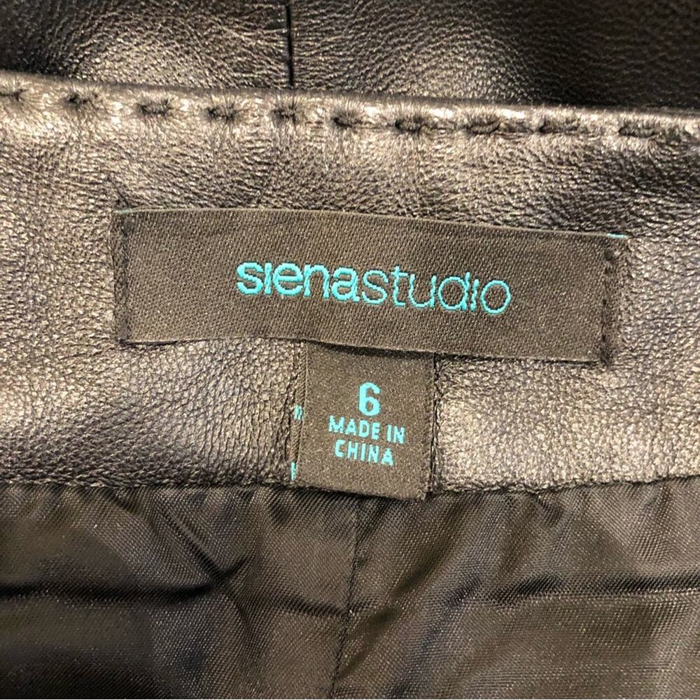 Siena Studio Authentic Genuine Leather A-Line Pencil Skirt 6 - Picture 2 of 2